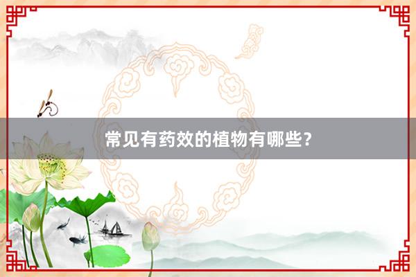 常见有药效的植物有哪些？